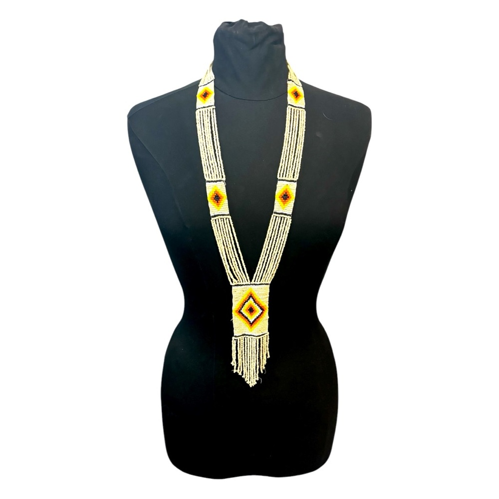 Beaded long necklace